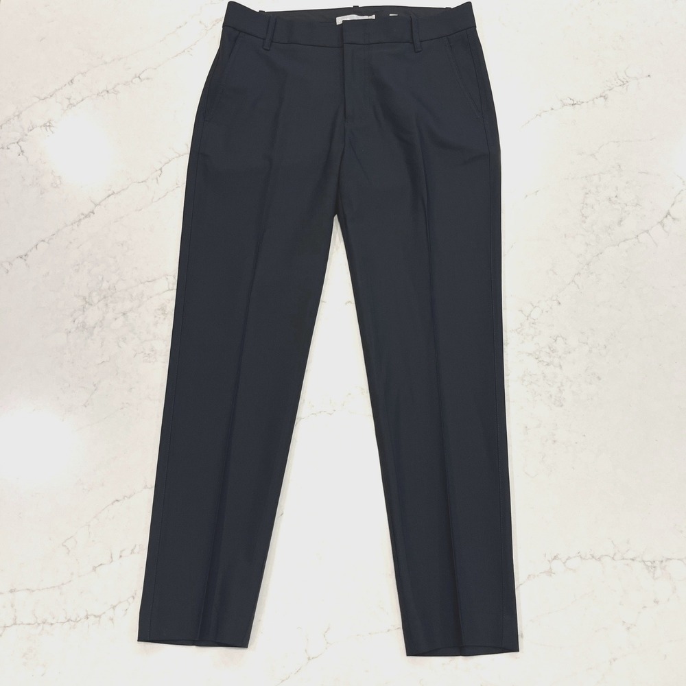 Vince Tapered Trouser Dress Pants Womens 8 Black Wool Blend Italian Fabric